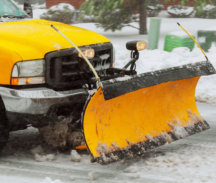 snow pusher vehicle