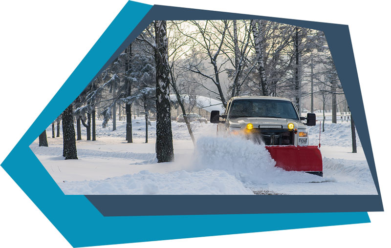 pushing snow using a car